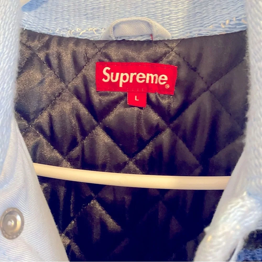 Like New Supreme Taxcala Blanket Men’s Jacket In Light Blue - Size L - Picture 3 of 16